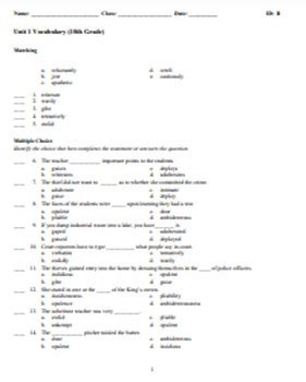 vocabulary workshop level e unit 1